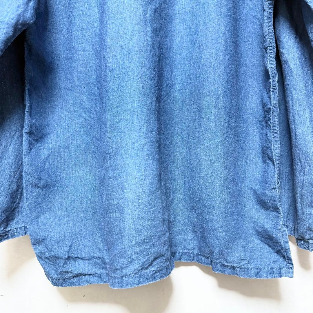 orSlow Indigo 100% Linen Sleeping Shirt Pullover Size 3 / L Blue