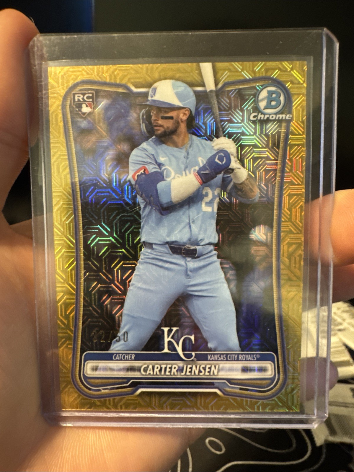 2026 Topps Bowman Baseball- Carter Jensen #66 Gold mojo Refractor #/50