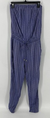 Gap Women's Blue Jumpsuit Romper Strapless Tie Waist Stretch Size XS NWT