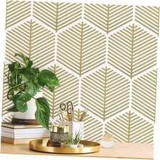 Gold Peel and Stick Wallpaper Boho Modern Gold and White Contact 17.3" x 78.7"