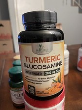 Turmeric Glucosamine w/ Ginger 2000mg 120 Veggie Caps EXPIRES 10/2026