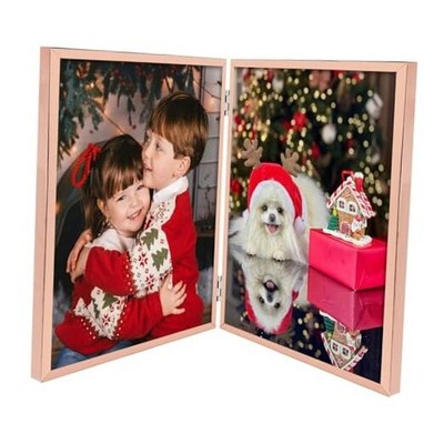  Hinged Metal Frame - Floating Effect for 6x8 or Smaller Photos 8x10 Rose Gold