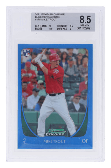 2011 Bowman Chrome Mike Trout Blue Refractor #175 /150 BGS 8.5 Rookie RC