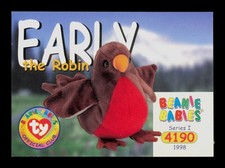 Early the Robin 71 4190 Series 1 Ty Beanie Babies Trading Card TC CC
