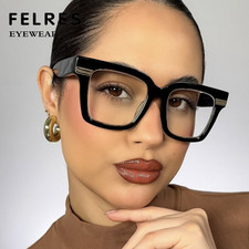 Anti Blue Light Square Eyeglasses Women Fashion Classic Retro Clear Lens Glasses
