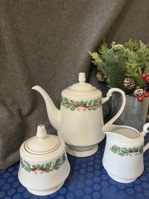 Sango 8415 Tea Pot Creamer and Sugar Bowl Excellent Condition