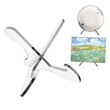 "X Shape Acrylic Plate Display Stand, 6.5 Inch Clear Acrylic Bowl 2PC 6.5 inch