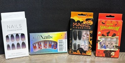 Women's Press On Nails 24pcs 4pk Halloween Bundle Discount Women's Bulk Nails