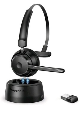 Mopchnic Bluetooth Headset w/Noise Canceling Mic and USB Dongle