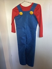 Super Mario Deluxe Child Costume Small 4-6 Costume ONLY No Hat or Mustache