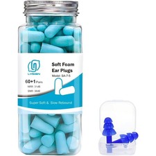 Ultra Soft Foam Ear Plugs for Sleeping, 60 Pairs, 38dB SNR / 31dB NRR Noise