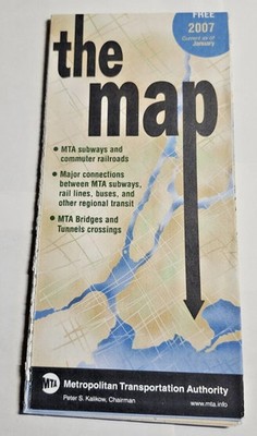New York City U-Bahn Transit Karte Januar 2007 Vintage NYCT MTA LIRR Eisenbahn