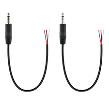 2-Pack 3.5Mm 1/8" to Speaker Wire TRS Stereo Male Plug to Bare Wire Pigtail 3.5M