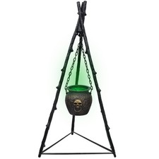 4.6FT Large Witches Cauldron Halloween Decorations Outdoor Black