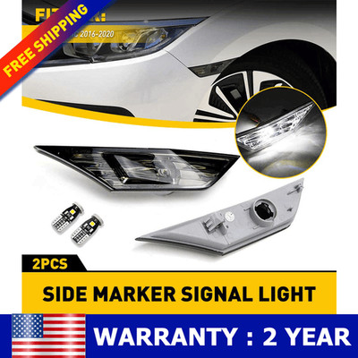 LED Side Marker Lights Lamp For 16-21 Honda Civic Super Bright High Power
