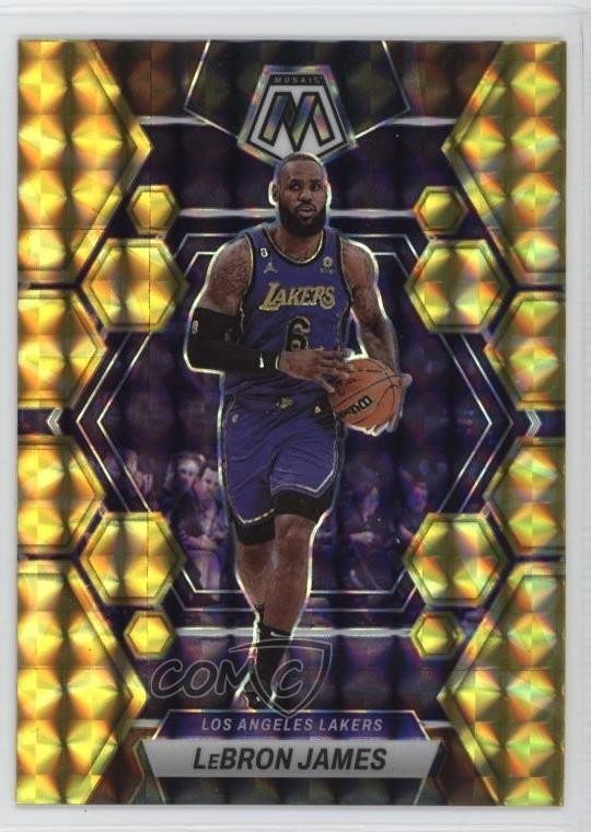 2022-23 Panini Mosaic Reactive Yellow Mosaic Prizm LeBron James #98 0u2l