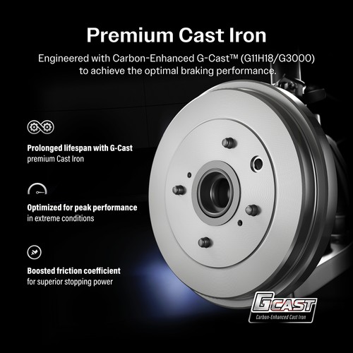 Front Rear Coat Brake Rotor Ceramic Pad Drum Kit For 2012-2015 Honda Civic DX LX - Picture 4 of 24