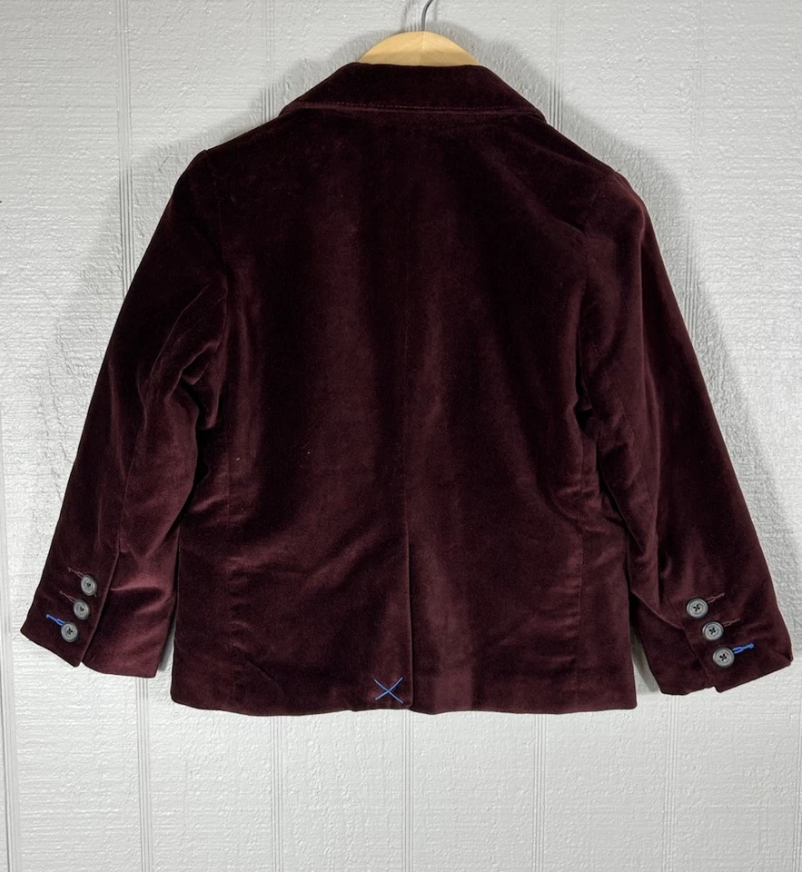 Blazer Mini BODEN Niños Terciopelo Talla 3-4Y 104cm Terciopelo Clásico Borgoña Rojo Chaqueta Foto 2 de 4