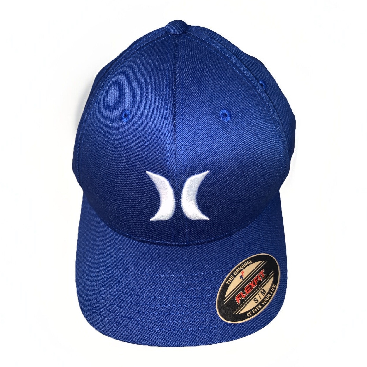 Hurley One and Only Flex Fit Cap Blue White Logo S/M Small-Medium NWT