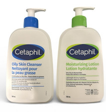 Cetaphil Oily Skin Cleanser 500ml + Moisturising Lotion 500ml Duo Pack