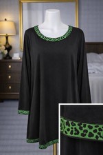 MICHAEL Michael Kors Flowy Shift Dress Knee Length Size XL Black Green Leopard
