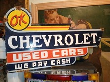 Vintage Ok Used Cars Chevrolet Auto Dealer Service Dsp 30 Old Porcelain Sign Vintage Ok Used Cars Chevrolet Auto Dealer Service Dsp 30 Old Porcelain Sign