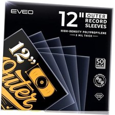 50 Vinyl Record Sleeves Outer   Crystal Clear Outer Vinyl Sleeves LP x50 Count
