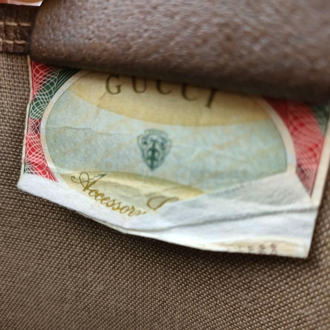 GUCCI Vintage Sherry Line Tote Bag Beige Brown PVC Leather 35cm EX thumbnail 6