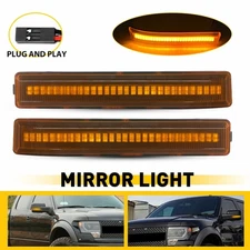 Pair Amber LED Side Mirror Signal Lights Fit For 2009-2014 Ford F-150 Raptor SVT