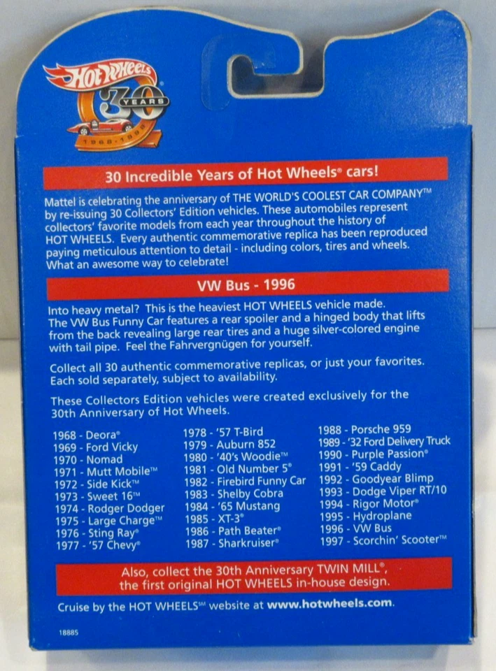 HOT WHEELS 30 YEARS / FIRST EDITIONS ~ 1996 VW DRAG BUS ~ - Image 4 of 4