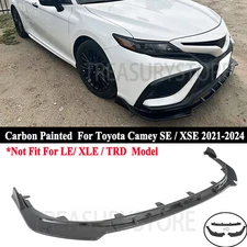 For Toyota Camry SE XSE 2021-2024 V Style Carbon Look Front Bumper Lip Splitter