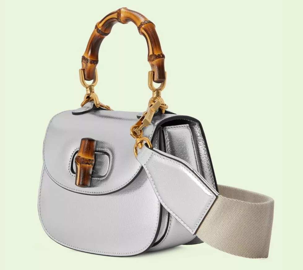 Gucci Bamboo 1947 jumbo GG small bag in off-white canvas | GUCCI® US