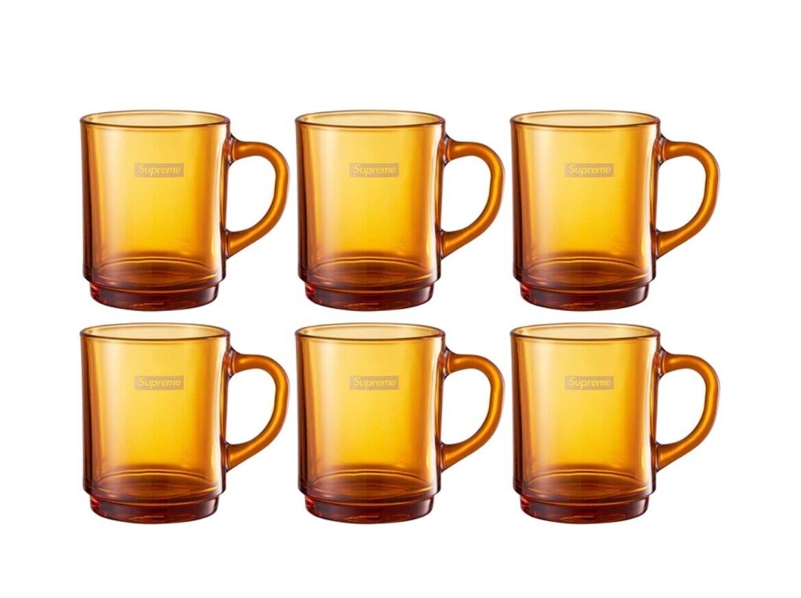 Supreme Duralex Glass Mugs (Set of 6) Amber in Hand