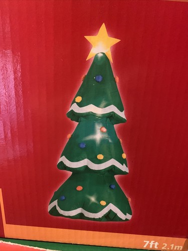 7 ft Lighted Airblown Inflatable Gemmy / Home Accents Christmas Tree NIB - Picture 2 of 3