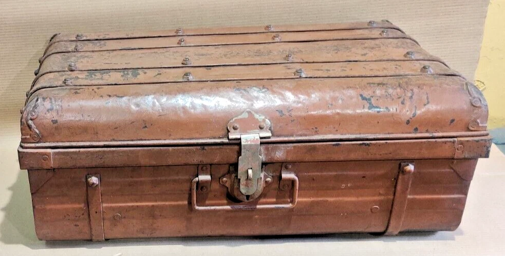 IRON SUITCASE TRUNK box TRAVEL chest Home Luggage storage India traditional  item