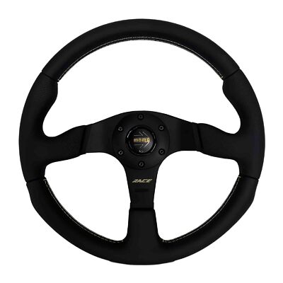 MOMO RACE NOTO Black/Gold Steering Wheel AL02 350mm Unused F/S ##