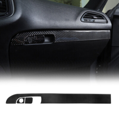 Copilot Storage Box Handle Strip Trim For Dodge Challenger 15+ Real Carbon Fiber