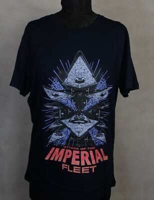 T-Shirt Star Wars - Attack of the Imperial Fleet Dunkelblau Größe XL