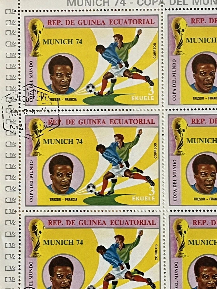 GUINEA 1974 - 7 SHEETS - Soccer World Cup Munich - Free Shipping In the USA - Image 4 of 4