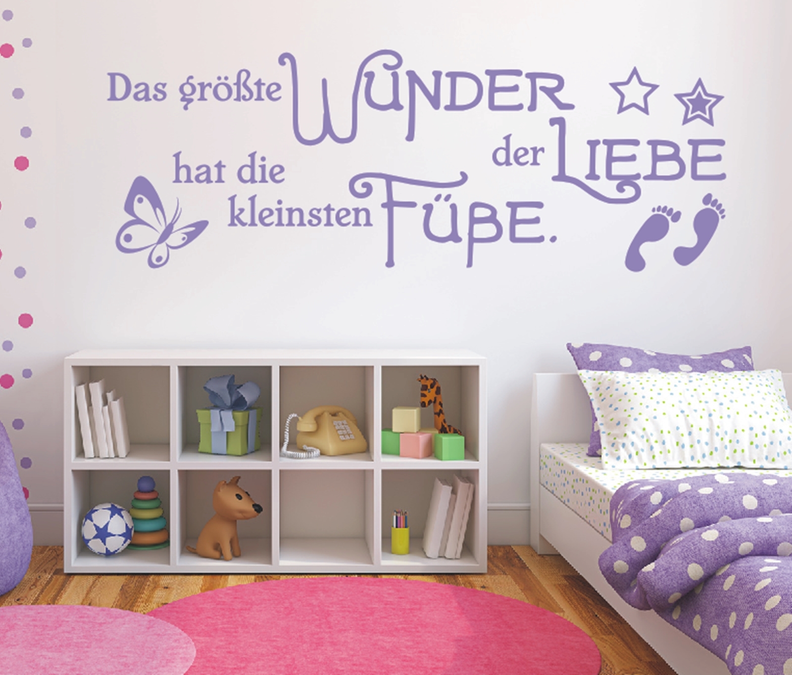 Wandtattoo Babyzimmer geburt Das größte Wunder Liebe hat die Füsse Kinderzimmer