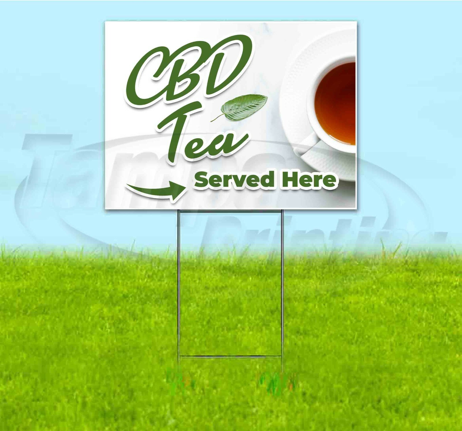 CBD TEA SERVED HERE 18×24 Yard Sign WITH STAKE Corrugated Bandit BUSINESS EDIBLE CBD TEA SERVED HERE 18×24 Yard Sign WITH STAKE Corrugated Bandit BUSINESS EDIBLE