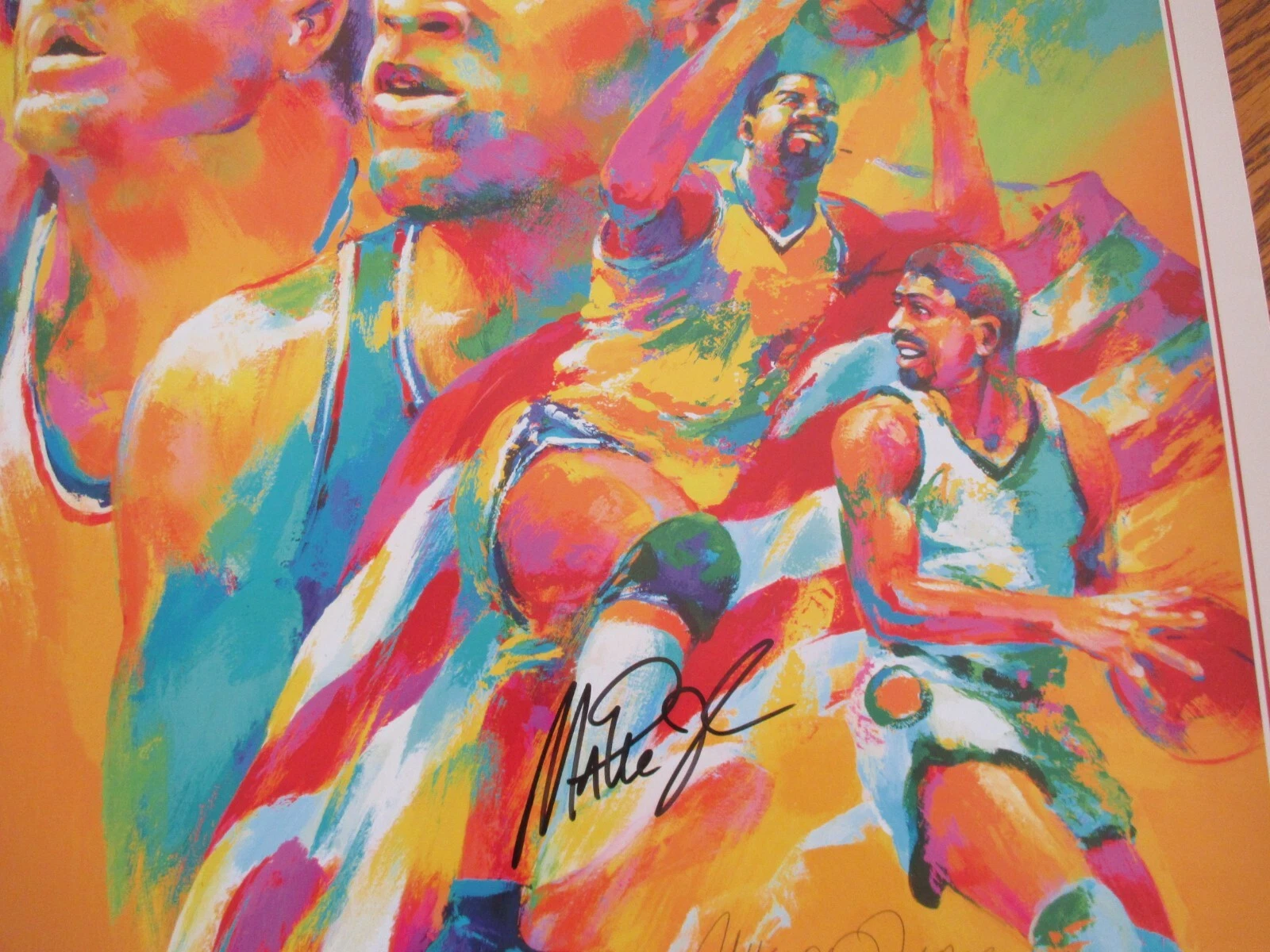 Larry Bird & Magic Johnson Autographed Limited Edition Print by Malcom Farley