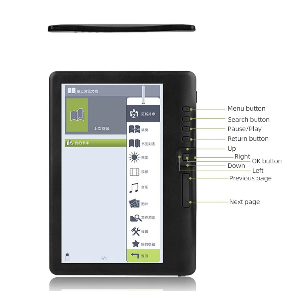 Portable E-book Reader 7 inch Multifunctional E-reader 16GB Compact Size A5P6 - Image 4 of 4