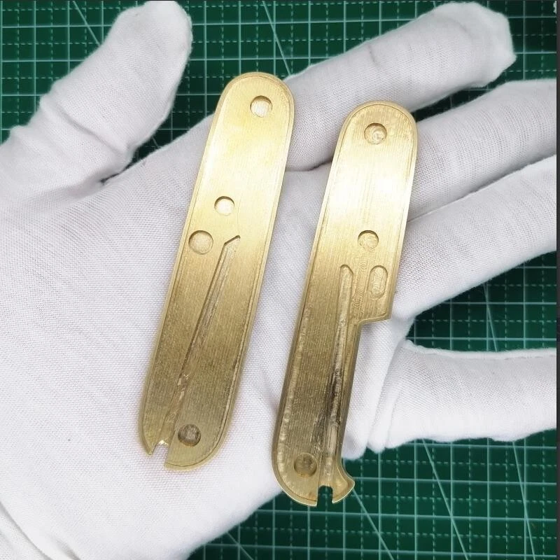 1 juego de básculas de mango de latón puro hechas a medida para navaja suiza Victorinox de 91 mm Foto 2 de 4