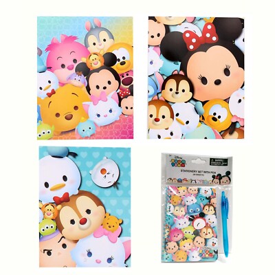 3X DISNEY TSUM TSUM 3 Ring Binder Folder Portfolios + Journal