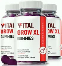 (3 Pack) Vital Grow XL Extreme Stamina & Energy Gummies, Vital GrowXL for Men