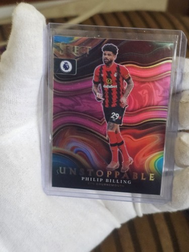 2022 Panini Select PREMIER LEAGUE Pink Philip Billing /25 SSP UNSTOPPABLE - Picture 2 of 3