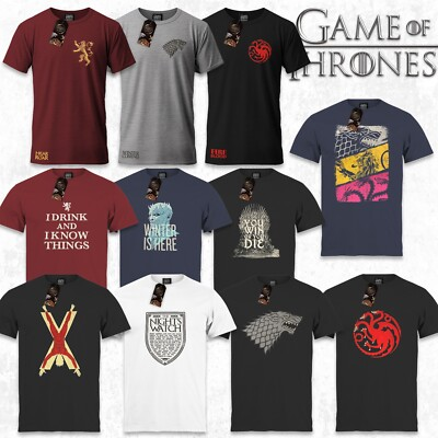#ad #ad Official Game Of Thrones Men#x27;s T Shirts Lannister Stark Targaryen House Sigils GBP 7.98