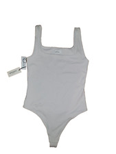 NWT Babaton Contour Tank Bodysuit Square Neck Matte Pearl Size M