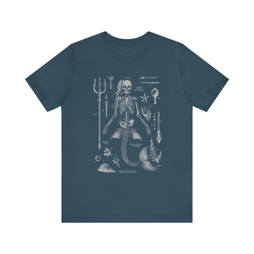 Mermaid Skeleton Oddities and Curiosities T-Shirt - Picture 12 of 14